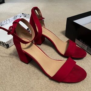 Ruby Red Block Heels